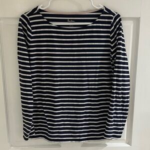 Boden Navy & White Striped Boat 3/4 Length Sleeve Top